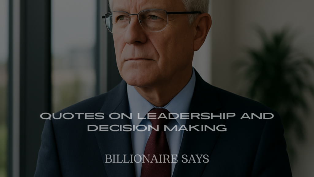 Quotes on Leadership and Decision Making