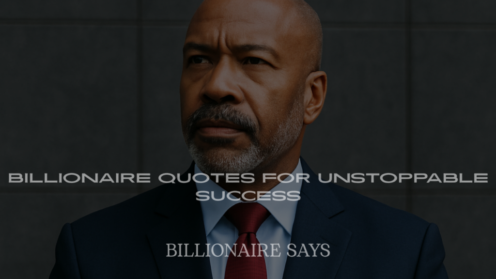 Billionaire Quotes for Unstoppable Success
